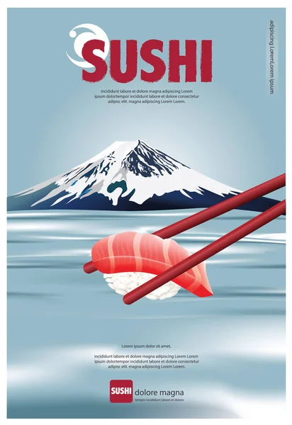 Póster del restaurante sushi Vector ilustración — Vector de stock