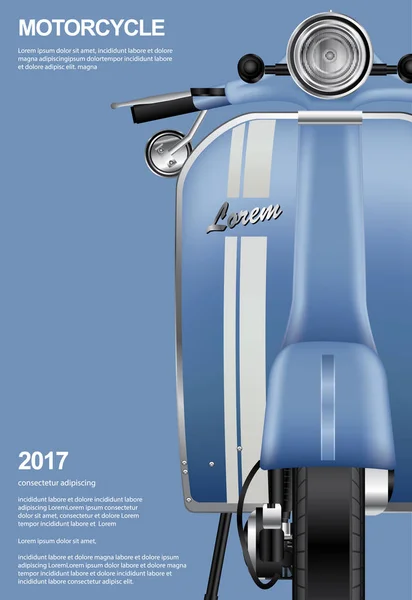Illustration vectorielle isolée de moto vintage — Image vectorielle