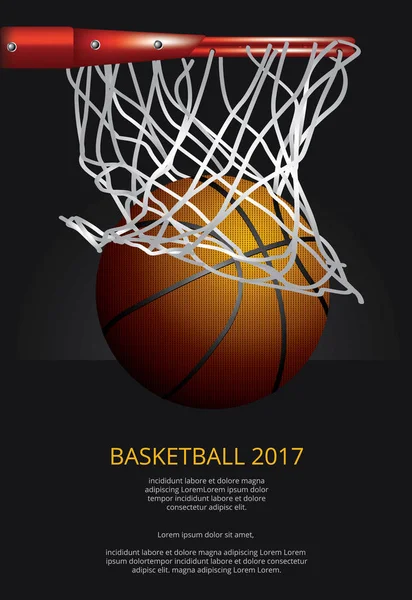 Affiche de basket-ball Illustration vectorielle publicitaire — Image vectorielle