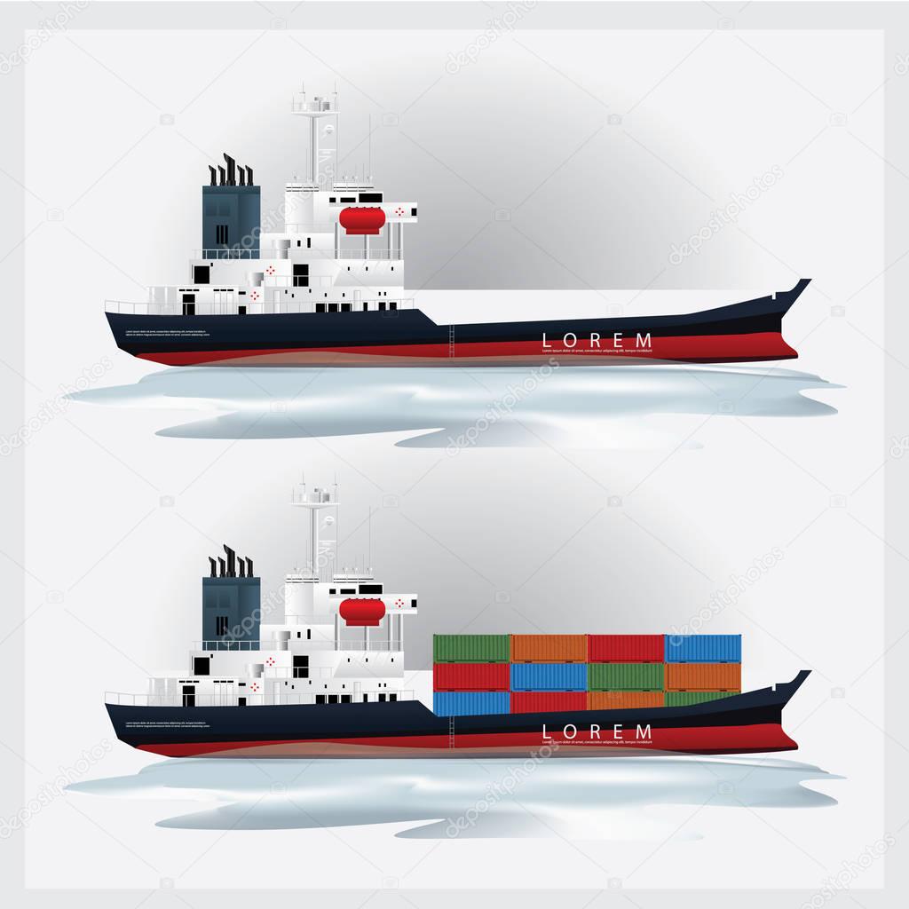 Cargo Shipping with Containers Vector Illustration