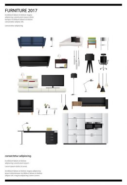 Poster mobilya satış vektör çizim