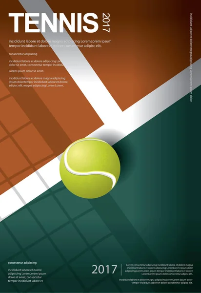 Tenis Şampiyonası Poster Vektörü illüstrasyonu