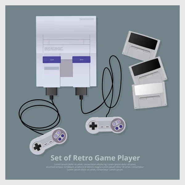 Flaches Set von Retro-Game-Player und Zubehör Vektor-Illustration — Stockvektor