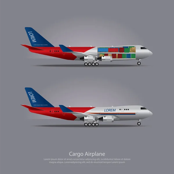 Buque de carga Avión Ilustración vectorial aislada — Vector de stock