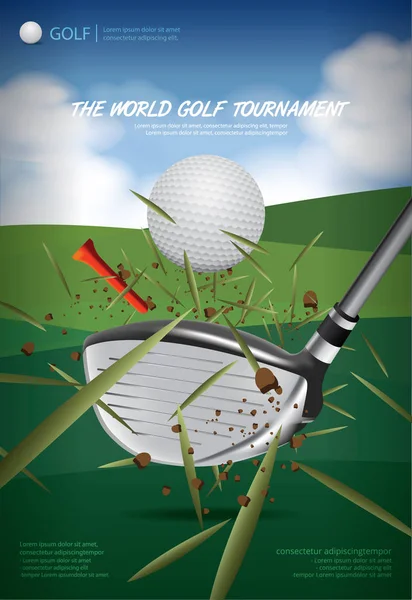 Poster Golf Şampiyonası Vektör Çizim — Stok Vektör