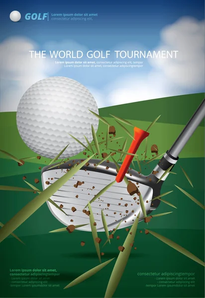 Poster Golf Şampiyonası Vektör Çizim — Stok Vektör