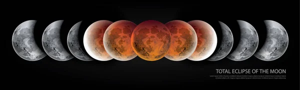 Eclipse Totale Lune Illustration Vectorielle — Image vectorielle