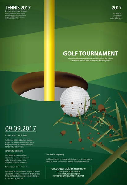 Poster Golf Şampiyonası Vektör Çizim — Stok Vektör