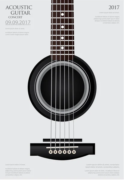 Gitaarconcert Poster Achtergrond Sjabloon Vector Illustratie — Stockvector