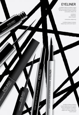 Poster tasarım vektör çizim birlikte kozmetik göz kalemi