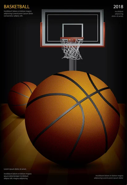 Affiche Basket Ball Illustration Vectorielle Publicitaire — Image vectorielle