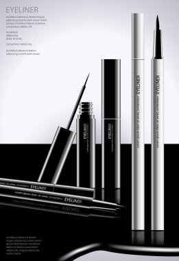 Poster tasarım vektör çizim birlikte kozmetik göz kalemi
