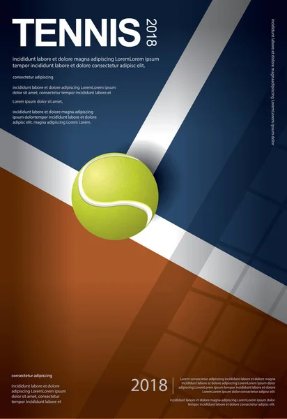 Affiche Championnat Tennis Illustration Vectorielle — Image vectorielle