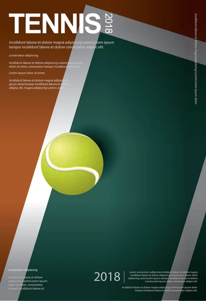 Affiche Championnat Tennis Illustration Vectorielle — Image vectorielle