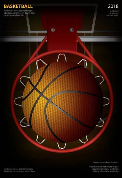 Basket Affisch Reklam Vektor Illustration — Stock vektor