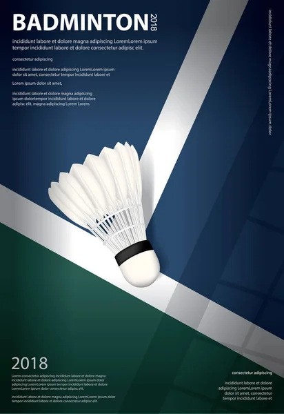 Badminton Şampiyonası Poster Vektörü Illüstrasyonu — Stok Vektör