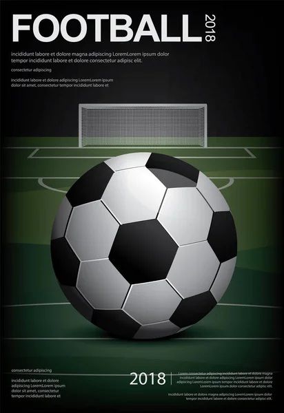 Piłka Nożna Piłka Nożna Poster Vestor Ilustracja — Wektor stockowy