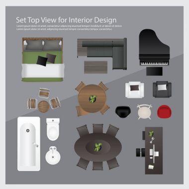 İç tasarım için en iyi görünümü ayarlama. İzole illüstrasyon