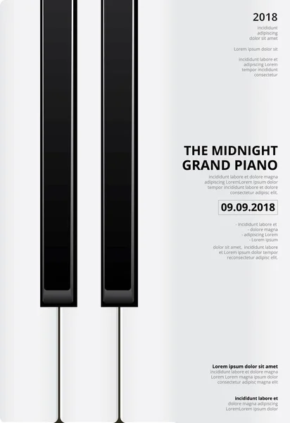 Müzik piyano Poster arka plan şablonu vektör çizim