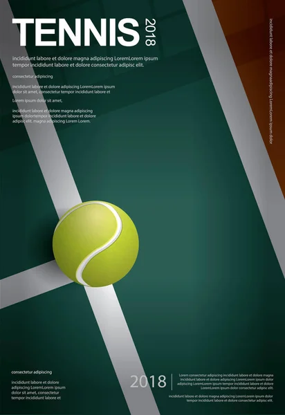 Affiche Championnat Tennis Illustration Vectorielle — Image vectorielle