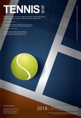 Tenis Şampiyonası Poster Vektörü illüstrasyonu