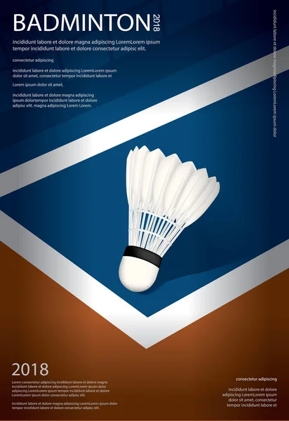 Badminton Championship Plakátový Vektor Ilustrace — Stockový vektor