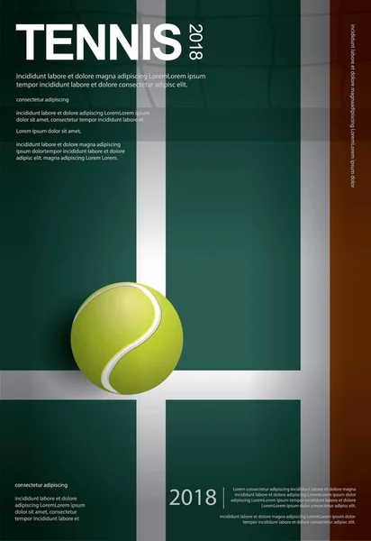 Affiche Championnat Tennis Illustration Vectorielle — Image vectorielle