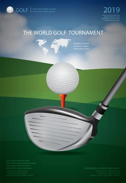 Affisch Golf Champion Vektor Illustration — Stock vektor