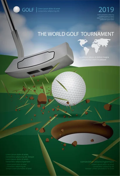 Affisch Golf Champion Vektor Illustration — Stock vektor