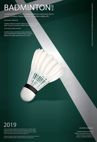 Affiche Championnat Badminton Illustration Vectorielle — Image vectorielle