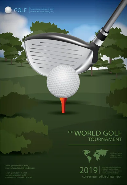 Poster Golf Campeão Vector Ilustração —  Vetores de Stock