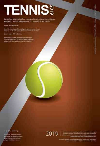 Ilustrasi Poster Vektor Kejuaraan Tenis - Stok Vektor