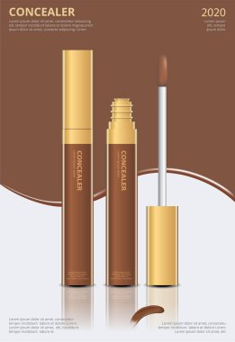 Paket Vektörü İllüstrasyonlu Poster Şablonu Gizleyici