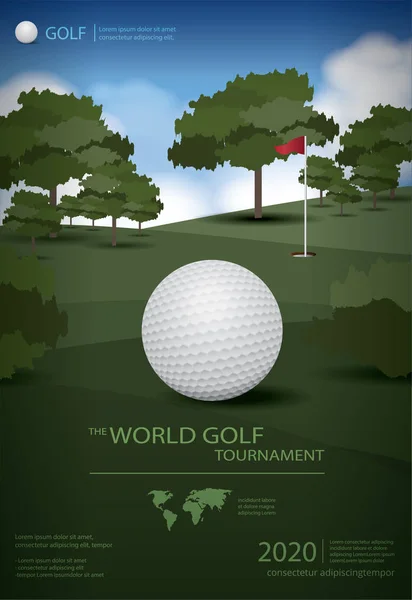 Poster Golf Champion Modelo Design Vector Ilustração —  Vetores de Stock