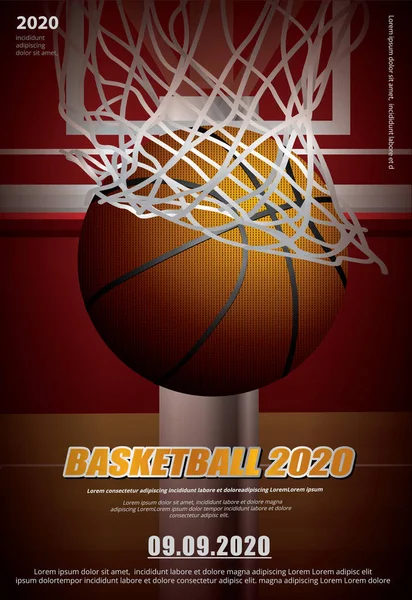 Affiche Basket Ball Illustration Vectorielle Publicitaire — Image vectorielle