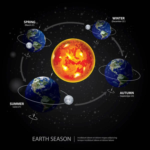 Earth Changing Season Vector Illustration — Vector de stoc
