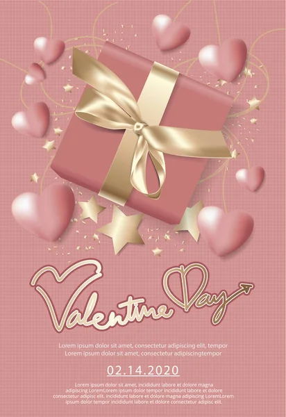 Valentijnsdag Feest Poster Ontwerp Sjabloon Vector Illustratie — Stockvector