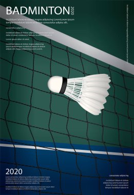 Badminton Şampiyonası Poster Vektörü illüstrasyonuName