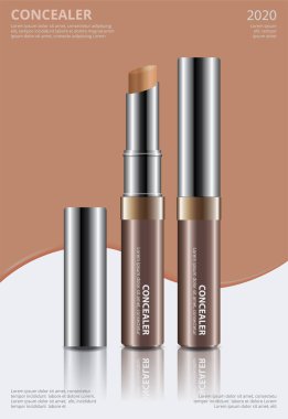 Paket Vektörü İllüstrasyonlu Poster Şablonu Gizleyici