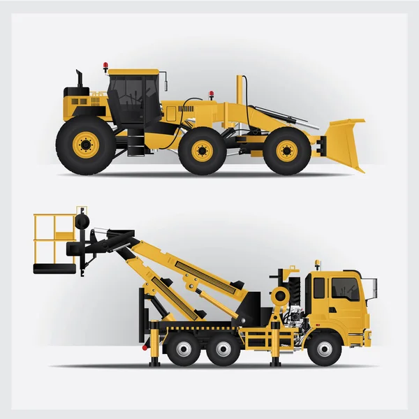 Construction Vehicles Vector Illustration — Stock Vector