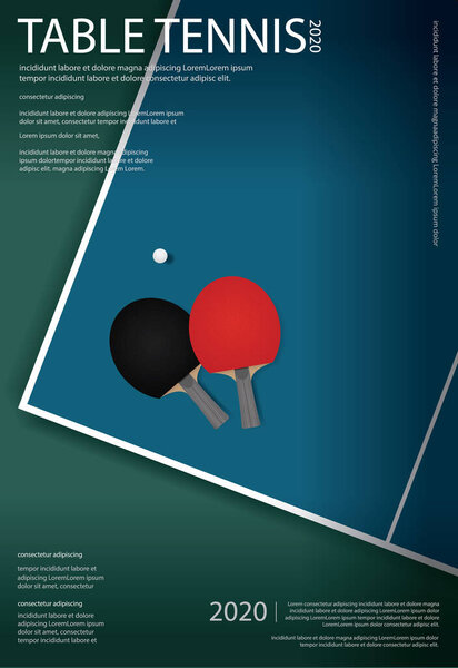 Pingpong Poster Template Vector Illustration
