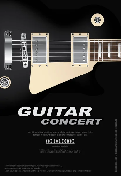 Gitarre Konzert Poster Hintergrund Vorlage Vektor Illustration — Stockvektor