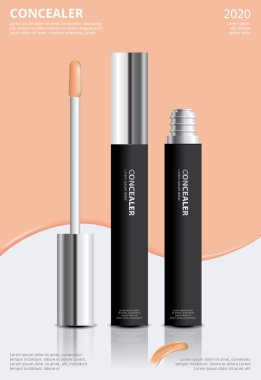 Paket Vektörü İllüstrasyonlu Poster Şablonu Gizleyici