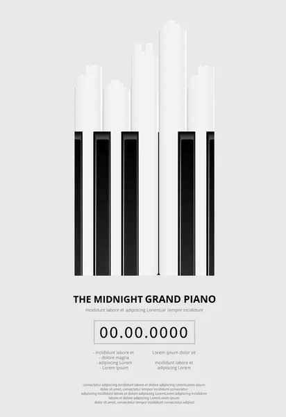 Musik Grand Piano Affisch Bakgrund Mall — Stock vektor