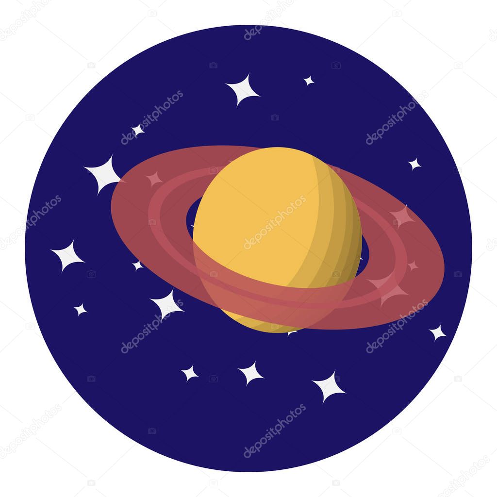 Vector image of Saturn