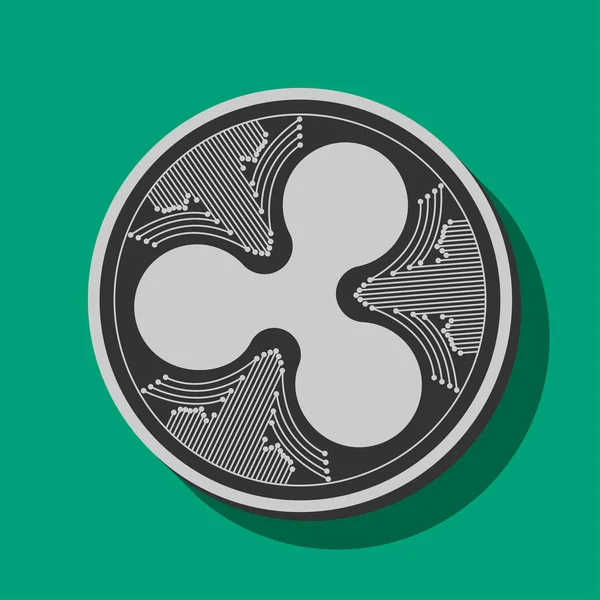 De getekende symbool van crypto munt ripple. — Stockvector