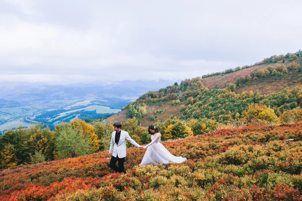 Feliz pareja en las montañas —  Fotos de Stock