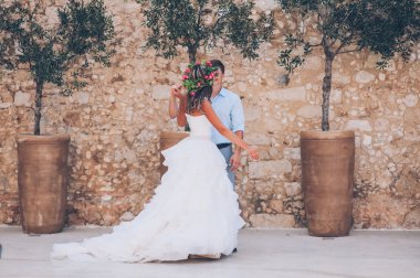 düğün gününde güzel Çift