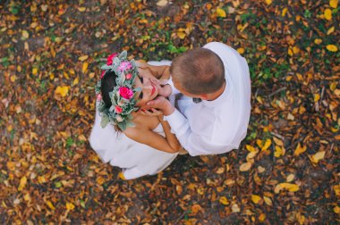 Düğün gününde çift