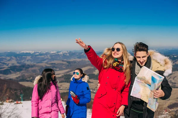 young people in mountains